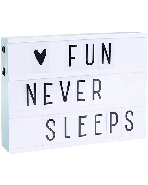 A Little Lovely Company NEW MODEL! Lightbox A4, Mint, with Adapter + 85 Letter Bedside Lamps