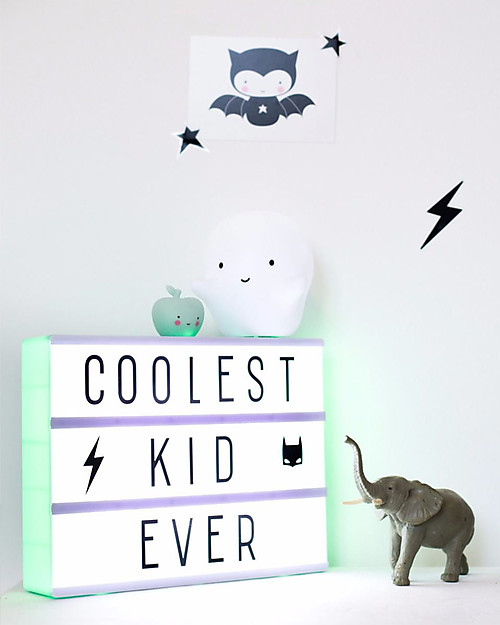 A Little Lovely Company NEW MODEL! Lightbox A4, Mint, with Adapter + 85 Letter Bedside Lamps