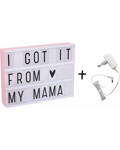 A Little Lovely Company New Model! Lightbox A4, Pink, with Adapter + 85 Letter Bedside Lamps