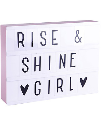 A Little Lovely Company New Model! Lightbox A4, Pink, with Adapter + 85 Letter Wall Lamps