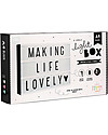 A Little Lovely Company NEW VERSION! Lightbox A4, Black, with Adapter + 85 Letter Bedside Lamps