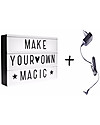 A Little Lovely Company NEW VERSION! Lightbox A4, Black, with Adapter + 85 Letter Bedside Lamps