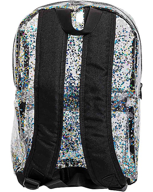 A Little Lovely Company OUTLET Backpack: Glitter - Transparent/Black - Showroom Sample Kindergarten Backpacks