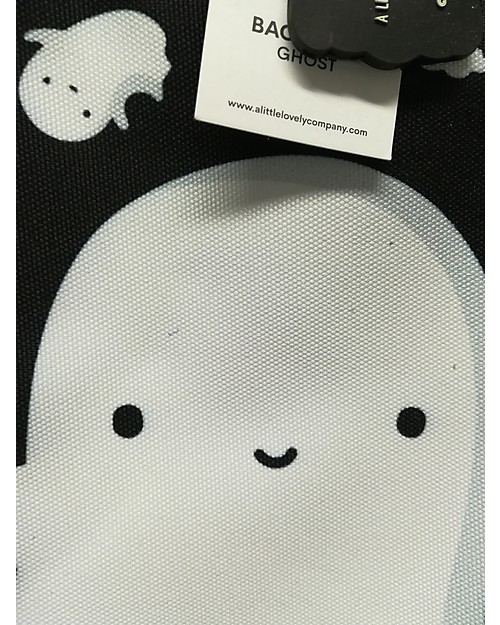 A Little Lovely Company OUTLET Big Backpack, Ghost, 27 x 32 x 15 cm - Black - Showroom Sample Kindergarten Backpacks