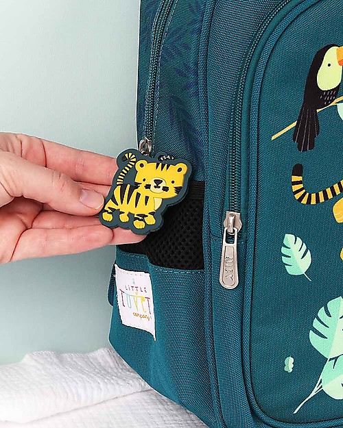 A Little Lovely Company OUTLET Big Backpack, Jungle Tiger, 27 x 32 x 15 cm - Green - Showroom Sample Kindergarten Backpacks