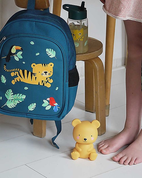 A Little Lovely Company OUTLET Big Backpack, Jungle Tiger, 27 x 32 x 15 cm - Green - Showroom Sample Kindergarten Backpacks