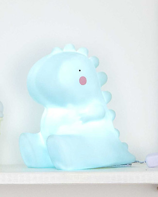 A Little Lovely Company OUTLET Big LED Light, T-Rex - Light Blue - Showroom Sample Bedside Lamps