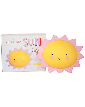 A Little Lovely Company OUTLET Little LED Light, Sun - Yellow - Showroom Sample Bedside Lamps