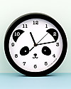 A Little Lovely Company Panda Clock, Black - With numbers! Wall Decorations
