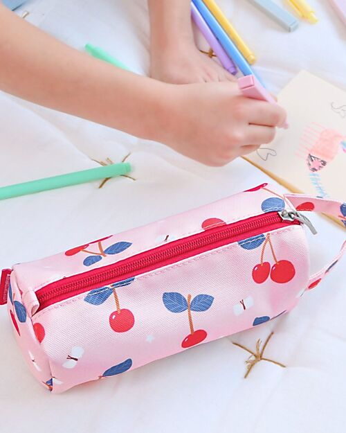A Little Lovely Company Pencil Case for School with Zipper Closure - Cherries - 20x8x7 cm Pencil Cases