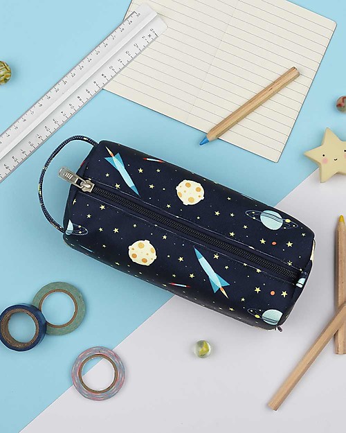 A Little Lovely Company Pencil Case, Space - With Zipper Pencil Cases