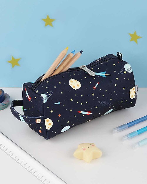 A Little Lovely Company Pencil Case, Space - With Zipper Pencil Cases