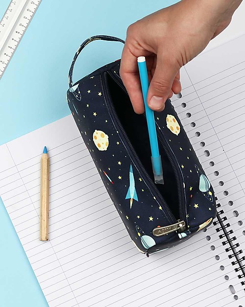 A Little Lovely Company Pencil Case, Space - With Zipper Pencil Cases