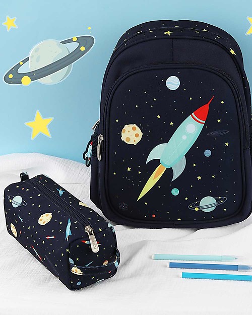 A Little Lovely Company Pencil Case, Space - With Zipper Pencil Cases