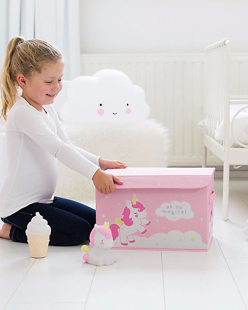 A Little Lovely Company Pop-up Box, Unicorn - Pink Toy Storage Boxes