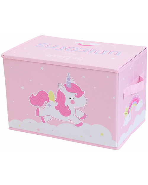 A Little Lovely Company Pop-up Box, Unicorn - Pink Toy Storage Boxes