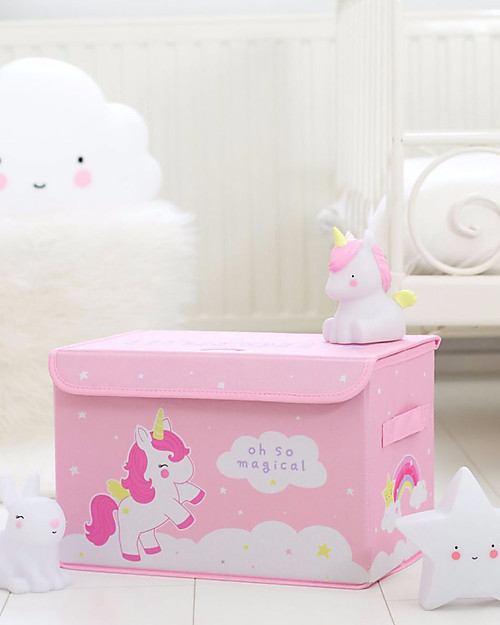 A Little Lovely Company Pop-up Box, Unicorn - Pink Toy Storage Boxes
