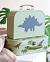 A Little Lovely Company Set of 2 Suitcases for toys - Dinosaurs Suitcases for Games