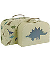A Little Lovely Company Set of 2 Suitcases for toys - Dinosaurs Suitcases for Games