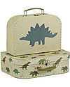 A Little Lovely Company Set of 2 Suitcases for toys - Dinosaurs Suitcases for Games