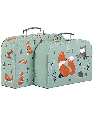 A Little Lovely Company Set of 2 Suitcases for Toys - Forest Friends Suitcases for Games