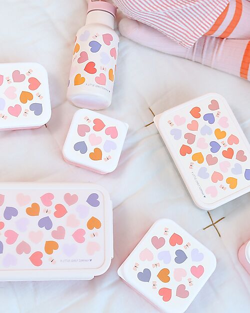 A Little Lovely Company Set of Lunch and Snack Boxes - Hearts Snack Boxes