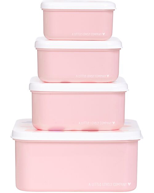 A Little Lovely Company Set of Lunch and Snack Boxes - Hearts Snack Boxes