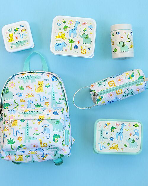 A Little Lovely Company Set of Lunch and Snack Boxes - Jungle Snack Boxes