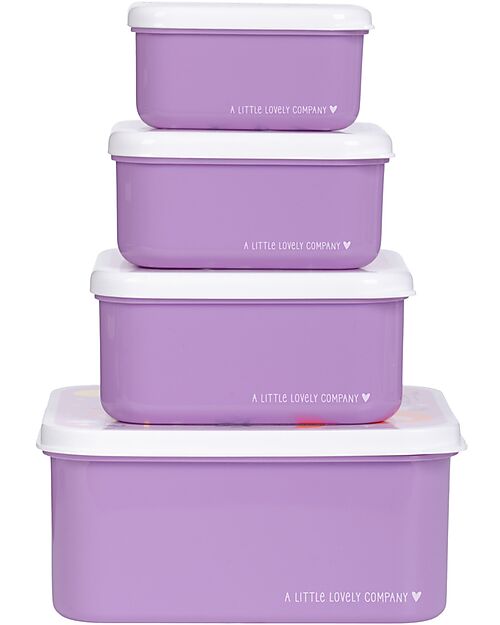 A Little Lovely Company Set of Lunch and Snack Boxes - Princesses Snack Boxes