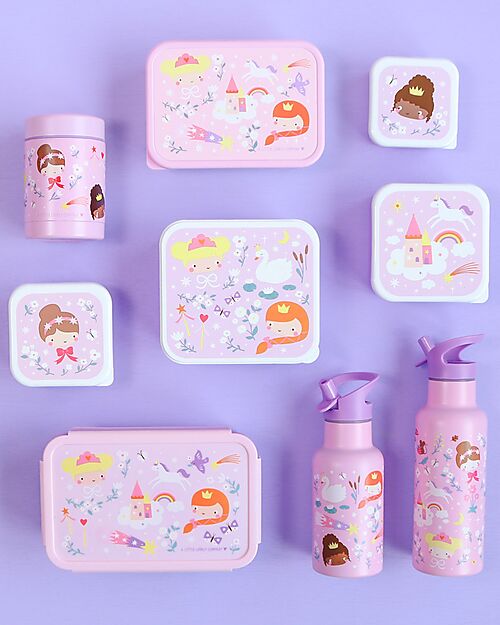 A Little Lovely Company Set of Lunch and Snack Boxes - Princesses Snack Boxes