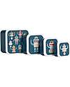A Little Lovely Company Set of Lunch Boxes and Snack Boxes - Robot Snack Boxes