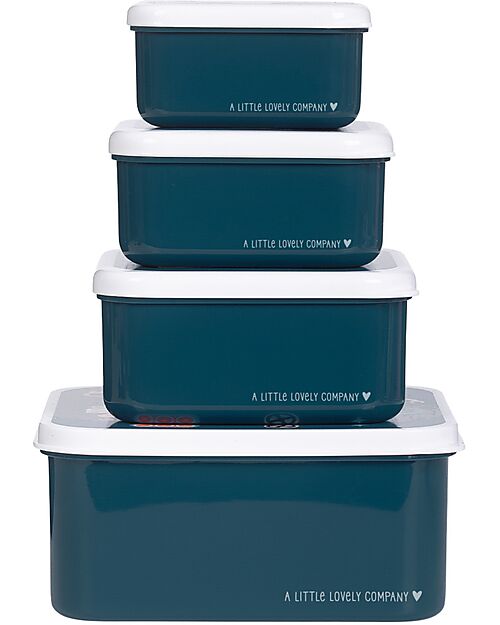 A Little Lovely Company Set of Lunch Boxes and Snack Boxes - Robot Snack Boxes