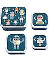 A Little Lovely Company Set of Lunch Boxes and Snack Boxes - Robot Snack Boxes