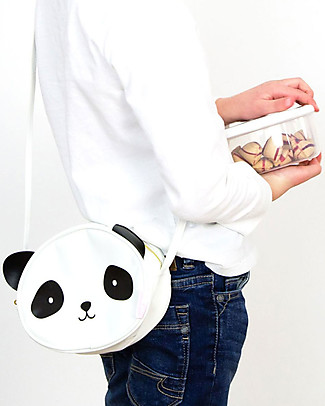 A Little Lovely Company Shoulder Bag, Panda - Black and White Pouch