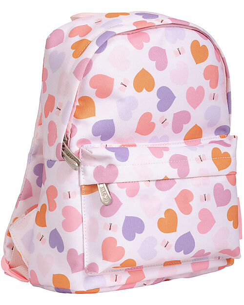 A Little Lovely Company Small Backpack - Hearts - 23,5x30x10 cm Kindergarten Backpacks