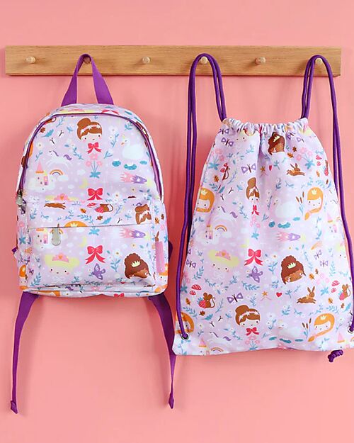 A Little Lovely Company Small Backpack - Princesses - 23,5x30x10 cm Kindergarten Backpacks