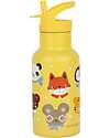 A Little Lovely Company Stainless Steel Drink Bottle - 350ml - Animal Friends Thermos Bottles