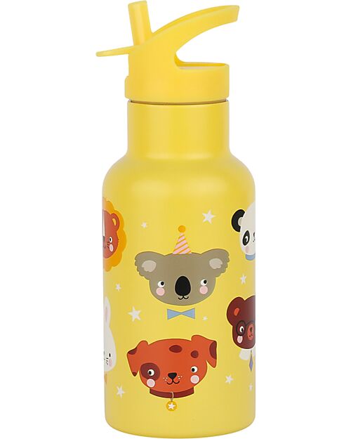 A Little Lovely Company Stainless Steel Drink Bottle - 350ml - Animal Friends Thermos Bottles