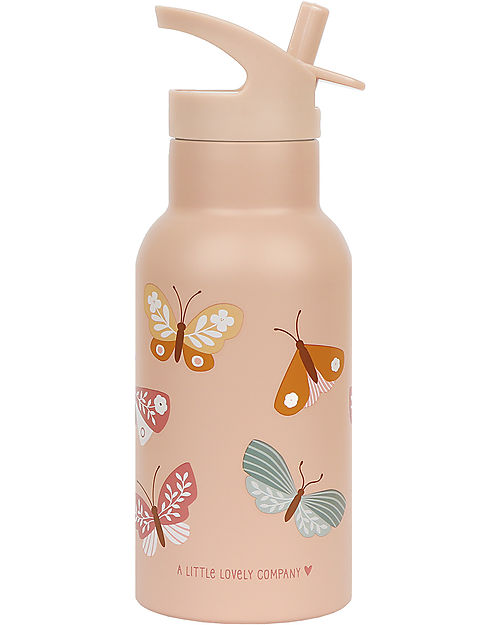 A Little Lovely Company Stainless Steel Drink Bottle - 350ml - Butterflies Thermos Bottles