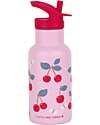 A Little Lovely Company Stainless Steel Drink Bottle - 350ml - Cherries Thermos Bottles
