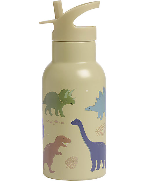 A Little Lovely Company Stainless Steel Drink Bottle - 350ml - Dinosaurs Thermos Bottles
