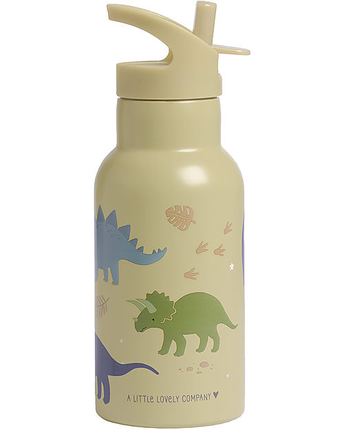A Little Lovely Company Stainless Steel Drink Bottle - 350ml - Dinosaurs Thermos Bottles