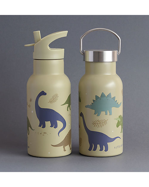 A Little Lovely Company Stainless Steel Drink Bottle - 350ml - Dinosaurs Thermos Bottles