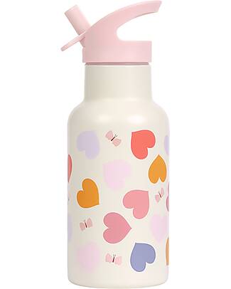 A Little Lovely Company Stainless Steel Drink Bottle - 350ml - Hearts Thermos Bottles