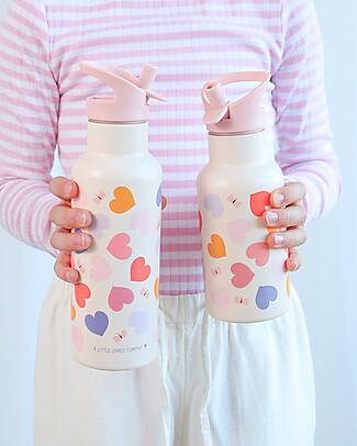 A Little Lovely Company Stainless Steel Drink Bottle - 350ml - Hearts Thermos Bottles