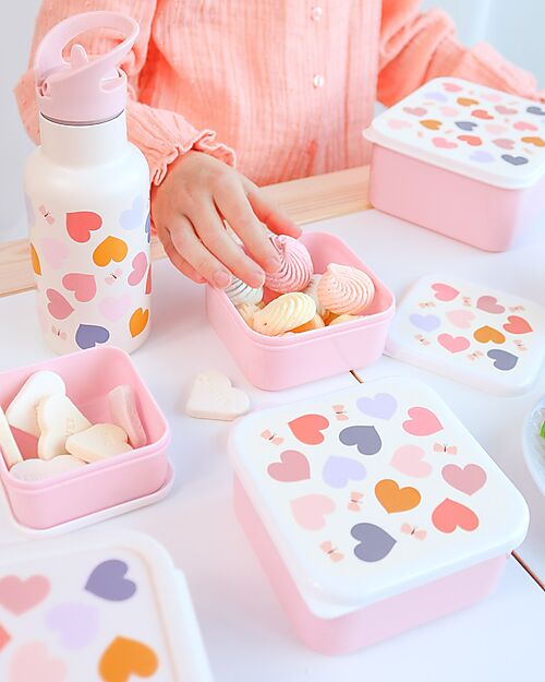 A Little Lovely Company Stainless Steel Drink Bottle - 350ml - Hearts Thermos Bottles