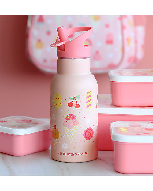 A Little Lovely Company Stainless Steel Drink Bottle - 350ml - Ice-Cream Thermos Bottles