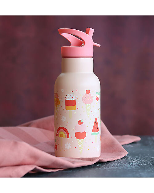 A Little Lovely Company Stainless Steel Drink Bottle - 350ml - Ice-Cream Thermos Bottles