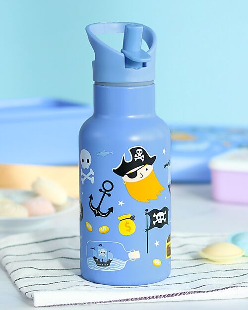 A Little Lovely Company Stainless Steel Drink Bottle - 350ml - Pirates Non-Thermal Water Bottles
