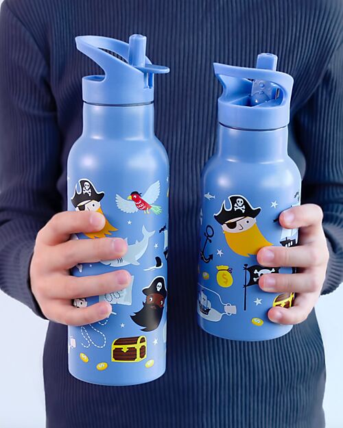 A Little Lovely Company Stainless Steel Drink Bottle - 350ml - Pirates Non-Thermal Water Bottles